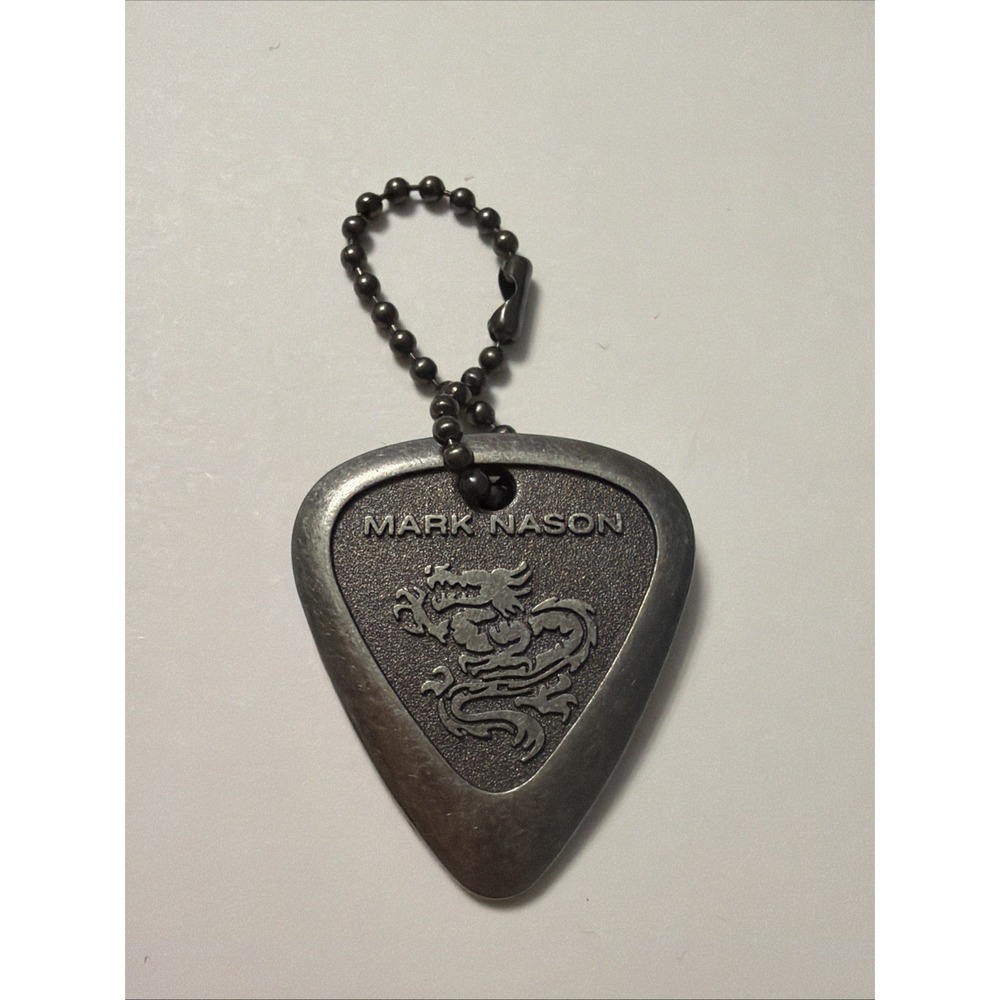 Mark Nason Guitar Pick Shoe Hang‎ Tag Silver Metal RARE HTF